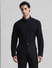 Black Textured Full Sleeves Shirt_410337+2
